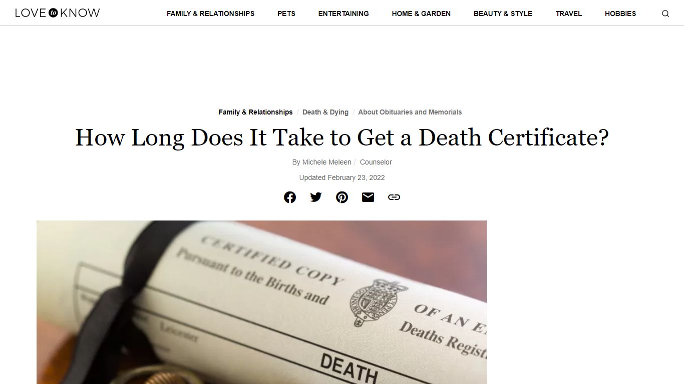 How Long Does It Take to Get a Death Certificate? | LoveToKnow